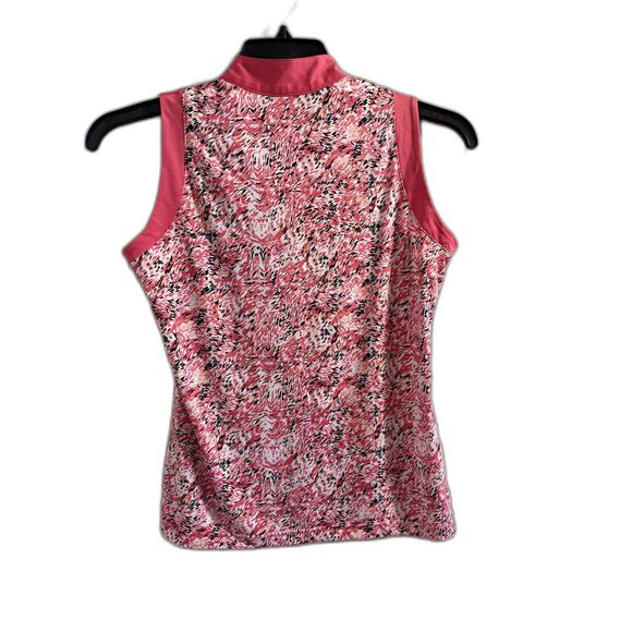 Sport Haley Women’s Sleeveless Golf Top 1/4 Zip Pink Abstract Print - Size Small - Picture 3 of 6